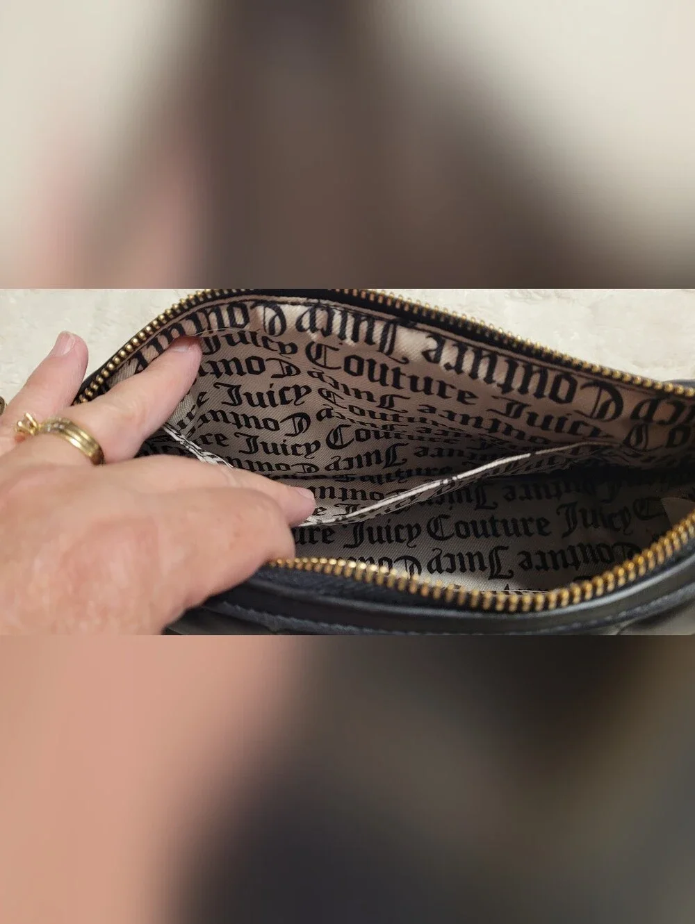 Juicy Couture Black Quilted Heart Logo Crossbody